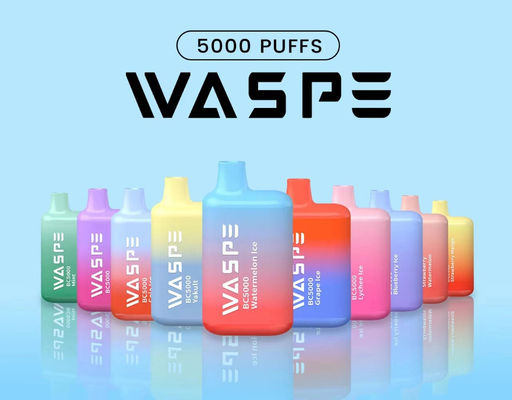 ワスペ 5000 PUFFS 再充電可能な使い捨てのヴァープ 13ml プリフイルドジュース