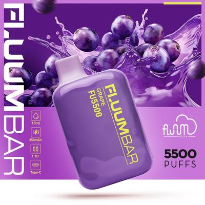 12ml プレフィルド Fluum バー 5500 ジュースフレーバー 使い捨て VAPE 650mAh