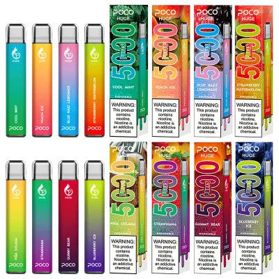 POCO 巨大 5000パフ 使い捨て 蒸気電子タバコ 2% / 5% ニコ塩 リチャージャ 950mah