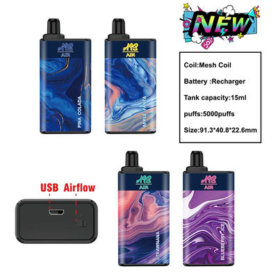 15ml 5000puffsの網のコイルEのCigの大きいパフのVapeのブルーベリーの氷の使い捨て可能なポッド950mah