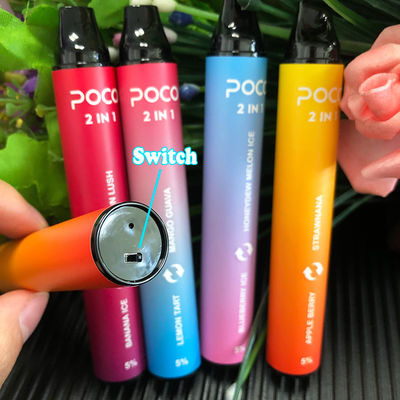 Pocoは2 1の6.0ml 950mAhがマンゴの氷の使い捨て可能なVapeのペンに風味を付けた2000のパフ二倍になる
