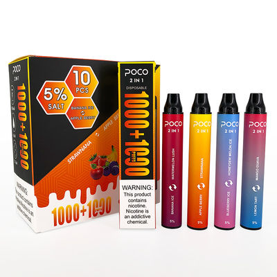 塩のニコチンの使い捨て可能なVapes 1前に満たされた5% Nic 950mAhに付きPOCO 2
