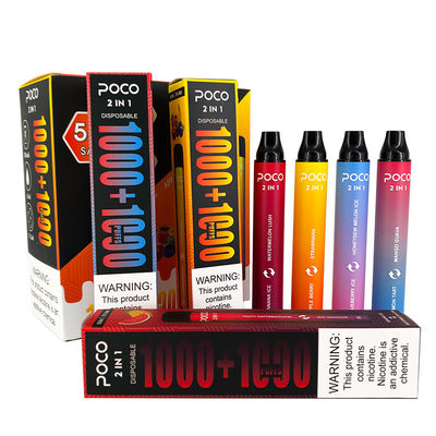 Pocoは2 1の6.0ml 950mAhがマンゴの氷の使い捨て可能なVapeのペンに風味を付けた2000のパフ二倍になる