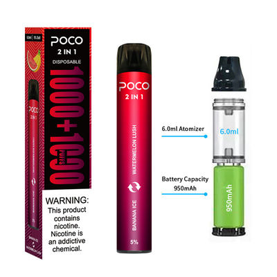 6ml 5% Nictocineのパフ棒小型950maH再充電可能なVapeポッド