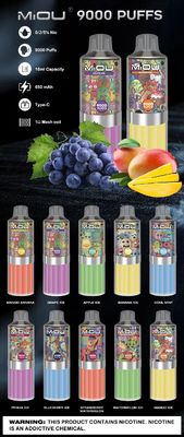 MIOU 9000 18ml 一回使用の蒸気剤 E液体 プリフィール品種 味付け