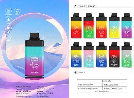 POCO BL10000 ビッグ パフ ベイプ ポータブル フルーツ フレーバー 使い捨て 電子タバコ 78g