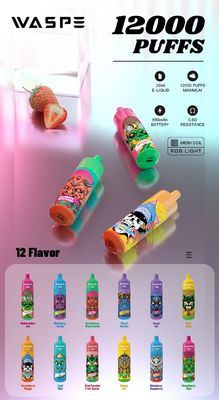 ワスペ 12000 使い捨て式 充電式ペンは 12000 Puffs まで 10 種類の風味