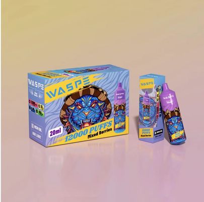 ワスペ 12000 パフ 再充電可能 使い捨て バップ 20ml プリフイルド Eジュース