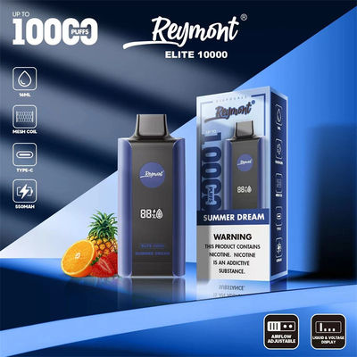 エリート 10000パフ 充電可能 使い捨てのバイプ装置 1.2ohm 抵抗メッシュコイル 8 フルーツ味