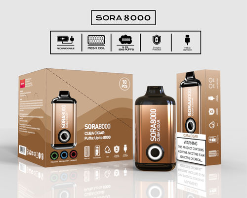 Sora000 パフ 電子タバコ 1回用 1.1ohm 14ml プリフイルドジュース