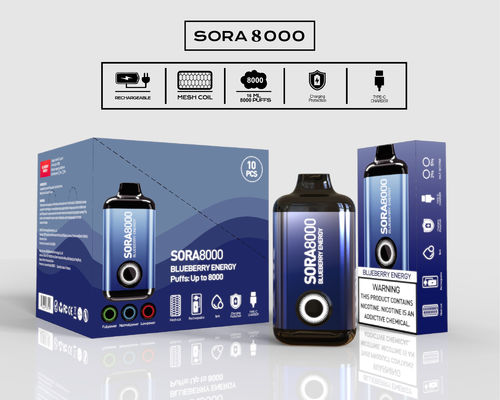 Sora000 パフ 電子タバコ 1回用 1.1ohm 14ml プリフイルドジュース