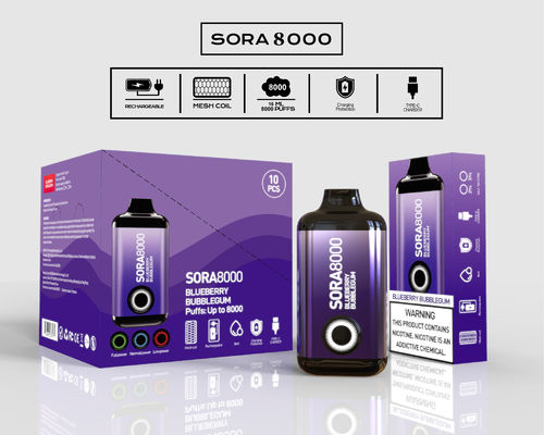 OEM 14ml 8000パフ 味付け 使い捨て バイプ Sora Pen 1.1ohm メッシュコイル