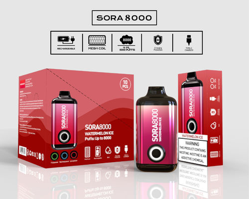Sora 8000 650mahタイプC 再充電可能 使い捨てのバイプペン 14ml 650mah