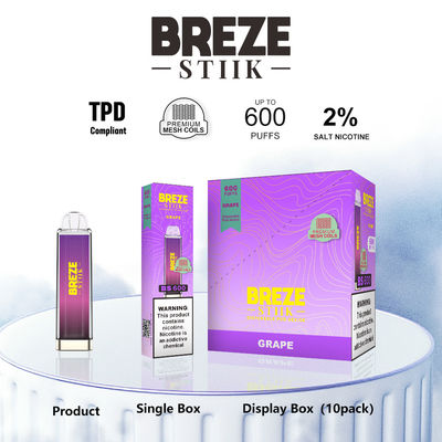 600Puffs ディスプレイボックスで2%ニクで使い捨てのvapeペン