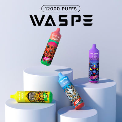 Waspe 12000Puffs 20 ML 電子液体使い捨て用ペンは,C型充電器で色とりどりのRGBライト