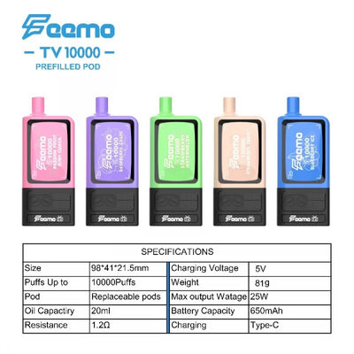 20ml カートリッジ容量 高パフ 一回使用 バイプ 上部詰めとメッシュコイル