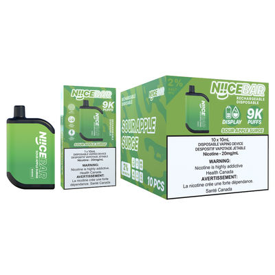 750mAh バッテリー 9000Puffs 15ml E-ジュース 使い捨て蒸発器 スティック 0/2%3%/5% Nic