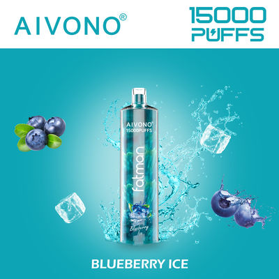 600mAh 15000パフと0.6ohmコイルでプリフィールされたvape ニコチン丸いドリップチップなし