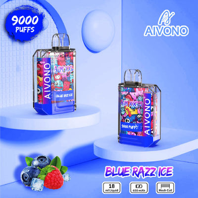 丸いドリップチップ プリフィール 使い捨てのバイプペン 9000パフ 650mAh バッテリー 充電可能